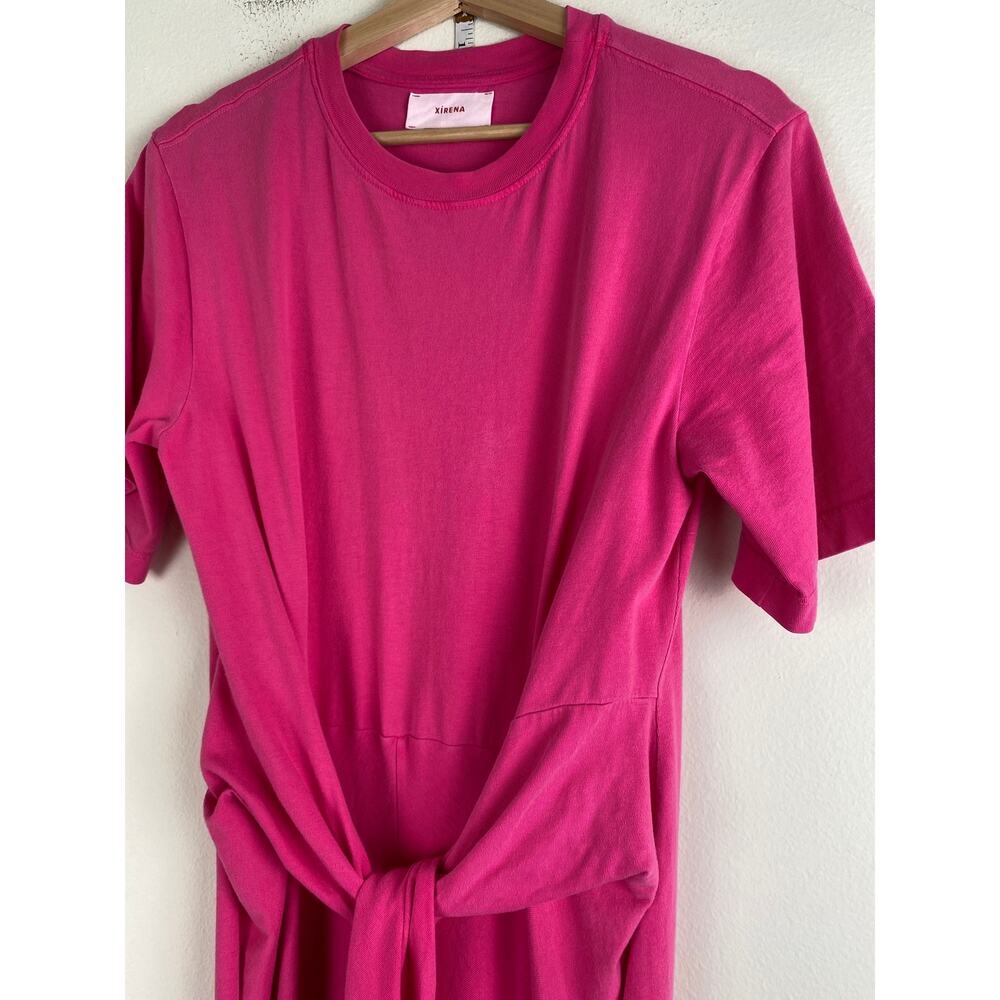 Xirena Tianna Maxi Dress Pink Cotton Slit Tie Front Size S - Picture 7 of 14